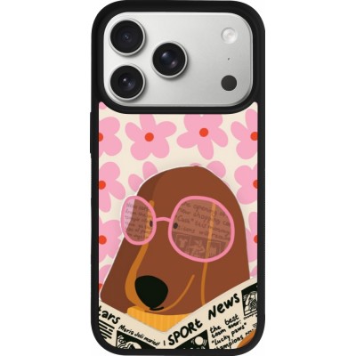 iPhone 17 Pro Case Hülle - Silikon schwarz Dog with newspaper Spring 2026