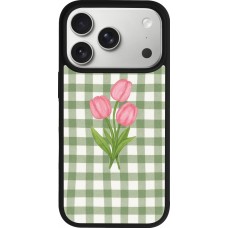 iPhone 17 Pro Case Hülle - Silikon schwarz Green vichy tulips Spring 2026