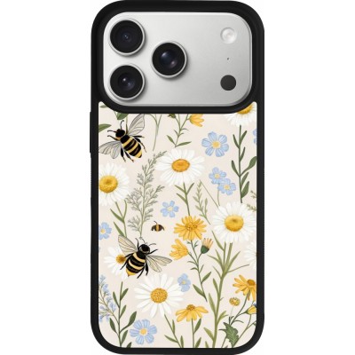 iPhone 17 Pro Case Hülle - Silikon schwarz Pattern bees Spring 2026