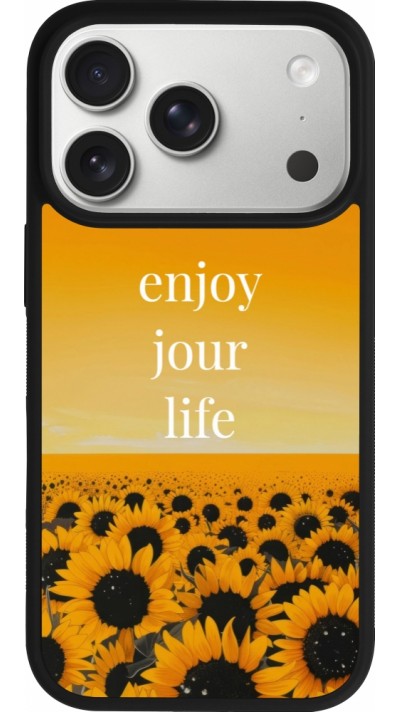 iPhone 17 Pro Case Hülle - Silikon schwarz Summer 2025 Enjoy your life