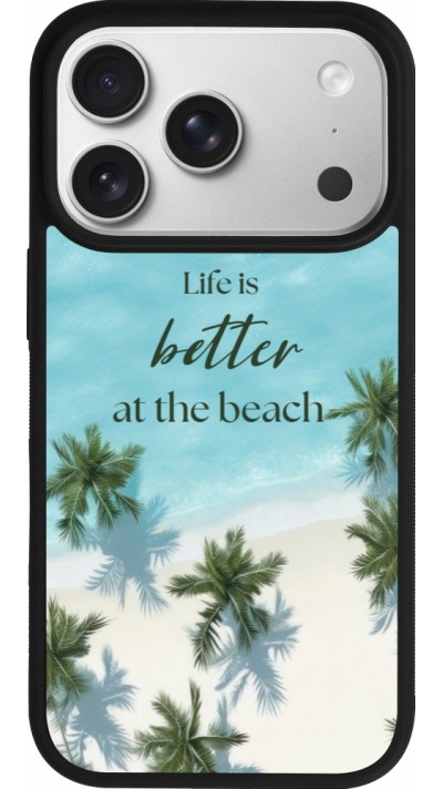 iPhone 17 Pro Case Hülle - Silikon schwarz Summer 2025 Life is better at the beach