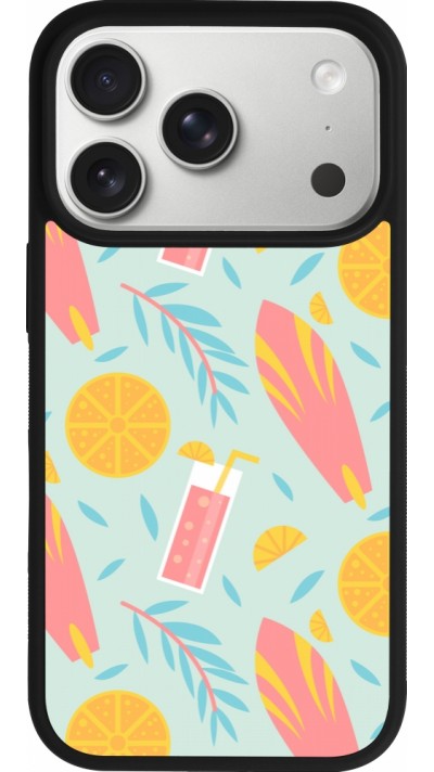 iPhone 17 Pro Case Hülle - Silikon schwarz Summer 2025 Pattern citron