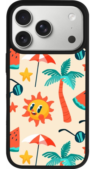 iPhone 17 Pro Case Hülle - Silikon schwarz Summer 2025 Pattern soleil