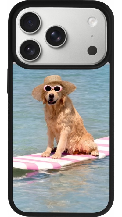 iPhone 17 Pro Case Hülle - Silikon schwarz Summer Dog on Paddle
