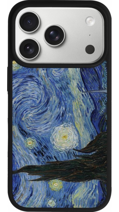 Coque iPhone 17 Pro - Silicone rigide noir Tableau art - La Nuit étoilée - Van Gogh