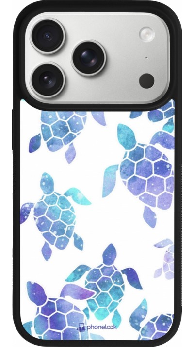 iPhone 17 Pro Case Hülle - Silikon schwarz Turtles pattern watercolor