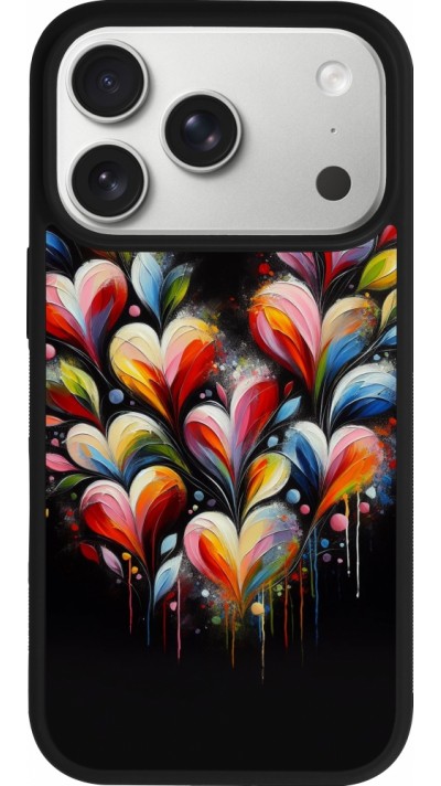 iPhone 17 Pro Case Hülle - Silikon schwarz Valentin 2024 Schwarzes Herz Abstrakt