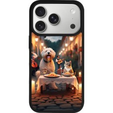 iPhone 17 Pro Case Hülle - Silikon schwarz Valentin 2024 Hund & Katze Kerzenlicht