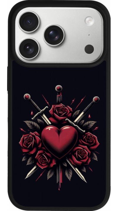 iPhone 17 Pro Case Hülle - Silikon schwarz Valentine 2024 gothic love