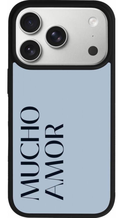 iPhone 17 Pro Case Hülle - Silikon schwarz Valentine 2024 mucho amor azul