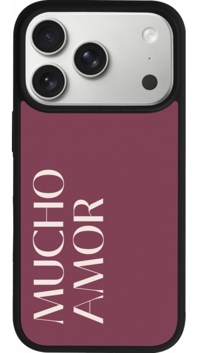 iPhone 17 Pro Case Hülle - Silikon schwarz Valentine 2024 mucho amor rosado