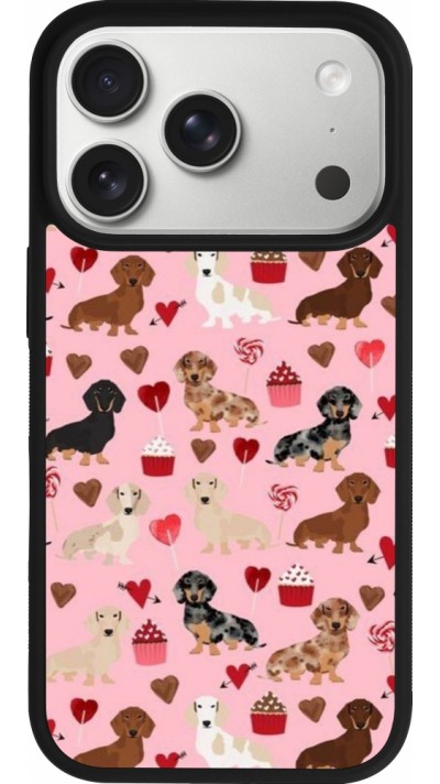 iPhone 17 Pro Case Hülle - Silikon schwarz Valentine 2024 puppy love