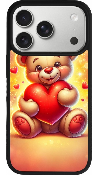 iPhone 17 Pro Case Hülle - Silikon schwarz Valentin 2024 Teddy Liebe