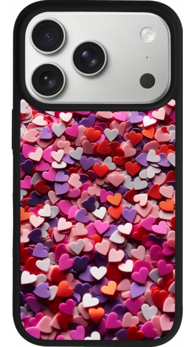 iPhone 17 Pro Case Hülle - Silikon schwarz Valentin 2025 Konfetti