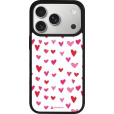 iPhone 17 Pro Case Hülle - Silikon schwarz Valentine 2022 Many pink hearts