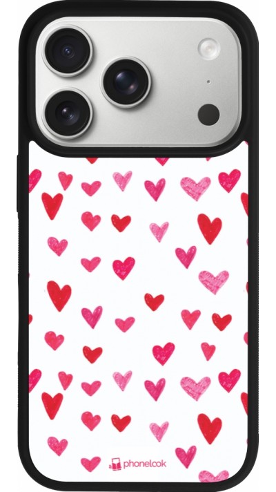 iPhone 17 Pro Case Hülle - Silikon schwarz Valentine 2022 Many pink hearts