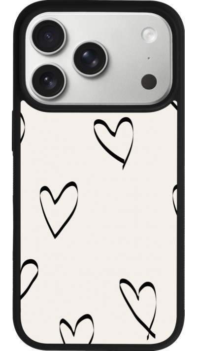 iPhone 17 Pro Case Hülle - Silikon schwarz Valentine 2023 minimalist hearts