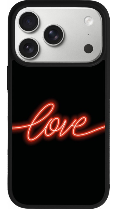 iPhone 17 Pro Case Hülle - Silikon schwarz Valentine 2023 neon love