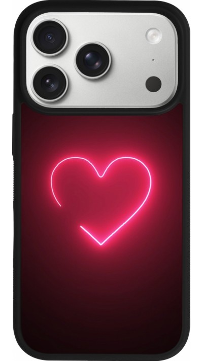 iPhone 17 Pro Case Hülle - Silikon schwarz Valentine 2023 single neon heart