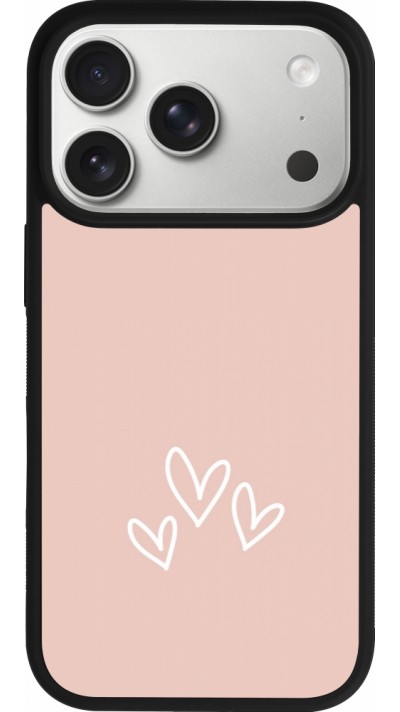 iPhone 17 Pro Case Hülle - Silikon schwarz Valentine 2023 three minimalist hearts