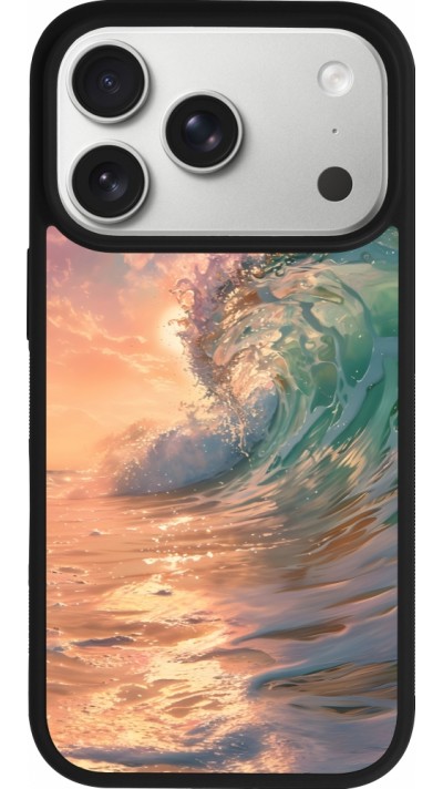 iPhone 17 Pro Case Hülle - Silikon schwarz Wave Sunset