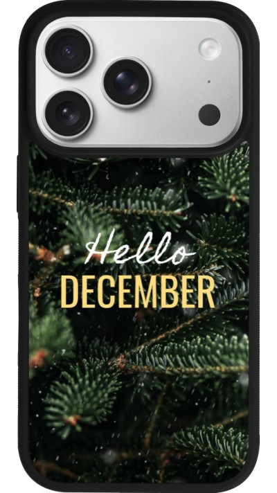 Coque iPhone 17 Pro - Silicone rigide noir Winter 25 Winter hello december
