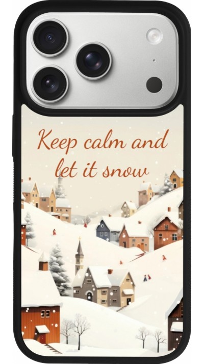 Coque iPhone 17 Pro - Silicone rigide noir Winter 25 Winter Keep calm and let it snow