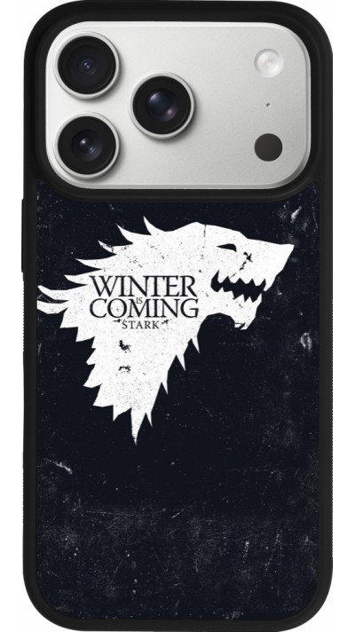 Coque iPhone 17 Pro - Silicone rigide noir Winter is coming Stark