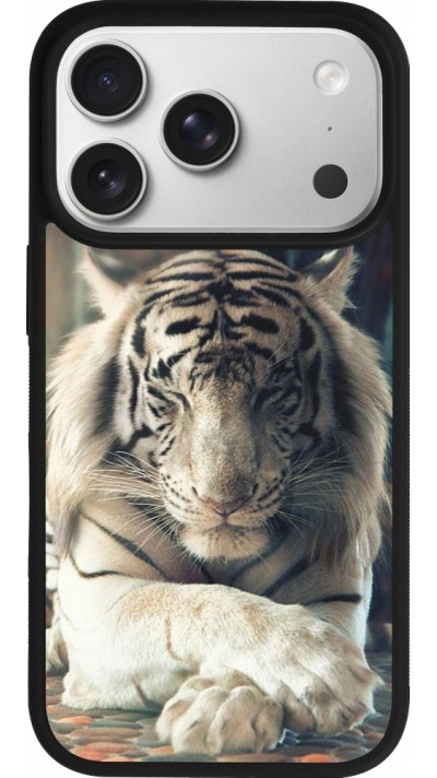 iPhone 17 Pro Case Hülle - Silikon schwarz Zen Tiger