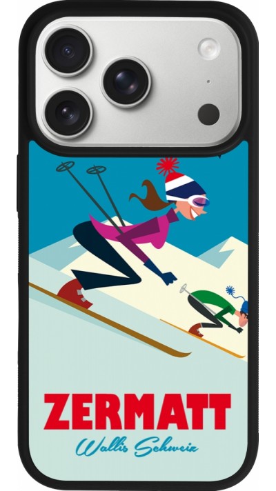 iPhone 17 Pro Case Hülle - Silikon schwarz Zermatt Ski Downhill