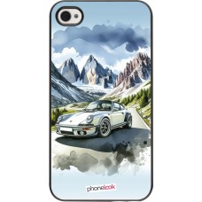 iPhone 4/4s Case Hülle - Porsche 911 Berg Aquarell