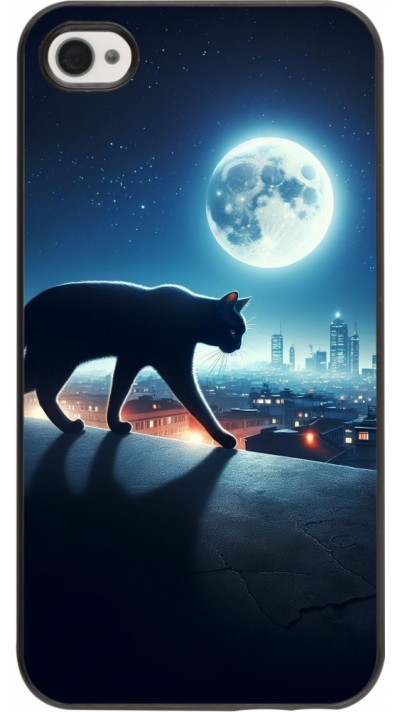 iPhone 4/4s Case Hülle - Schwarze Katze unter dem Vollmond