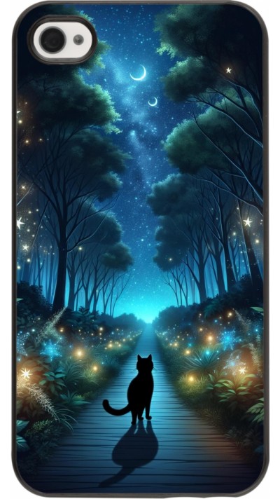 iPhone 4/4s Case Hülle - Schwarze Katze Spaziergang