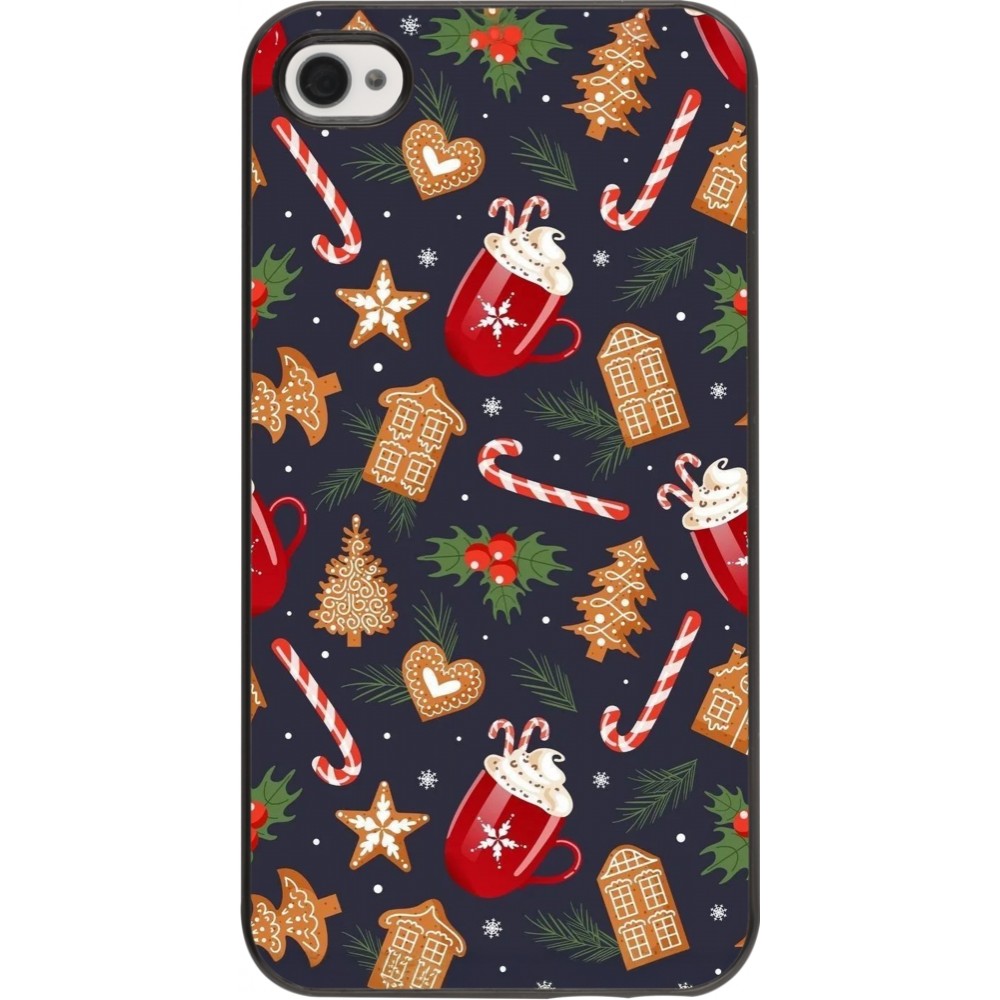 iPhone 4/4s Case Hülle - Christmas 25 Pattern Gingerbread House