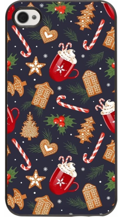 iPhone 4/4s Case Hülle - Christmas 25 Pattern Gingerbread House