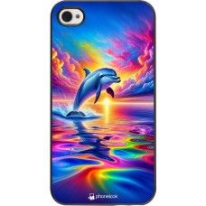 iPhone 4/4s Case Hülle - Glücklicher Regenbogen-Delfin