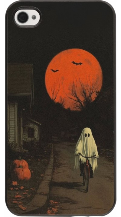 iPhone 4/4s Case Hülle - Halloween 2025 Ghost on a bicycle
