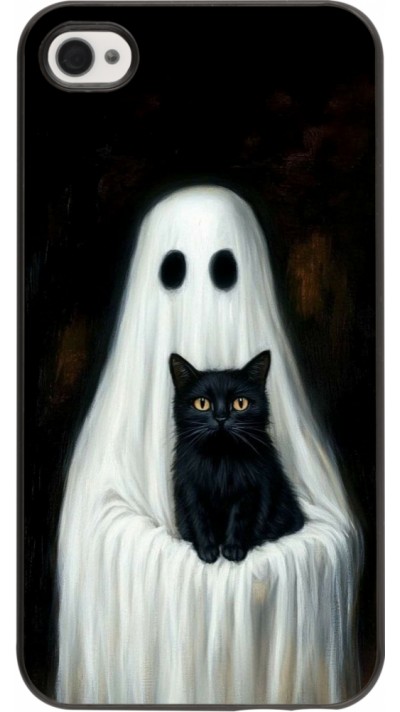 iPhone 4/4s Case Hülle - Halloween 2025 Ghost with black cat