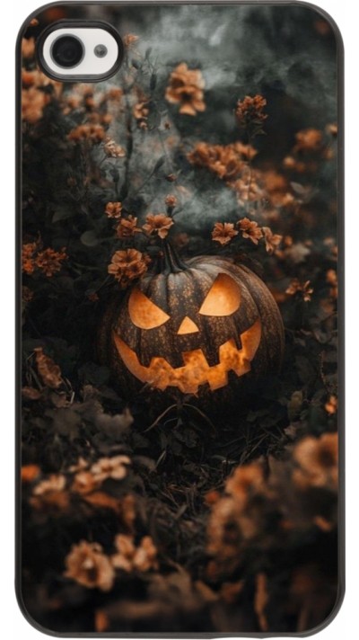 iPhone 4/4s Case Hülle - Halloween 2025 Pumpkin with flowers
