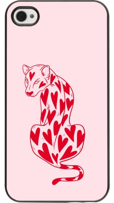 iPhone 4/4s Case Hülle - Leopard with hearts 2026