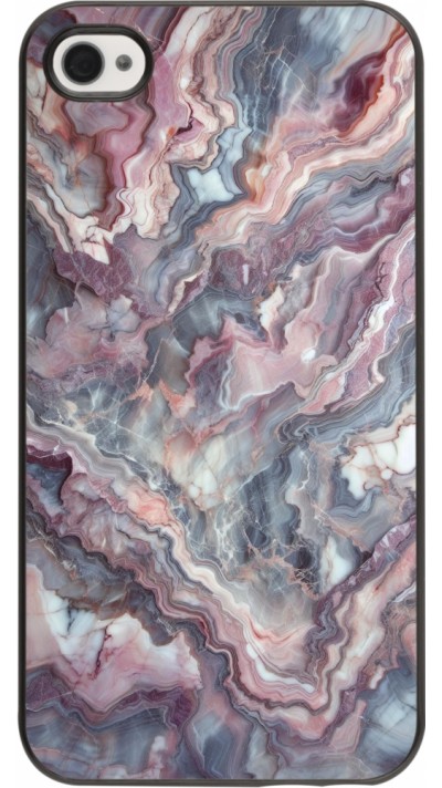 iPhone 4/4s Case Hülle - Violetter silberner Marmor