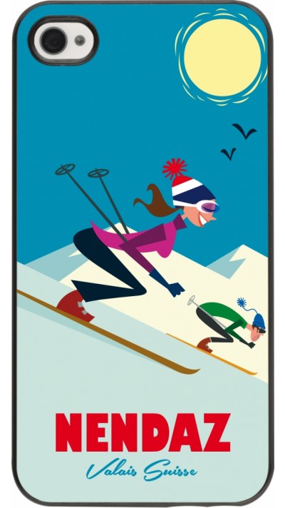 iPhone 4/4s Case Hülle - Nendaz Ski Downhill