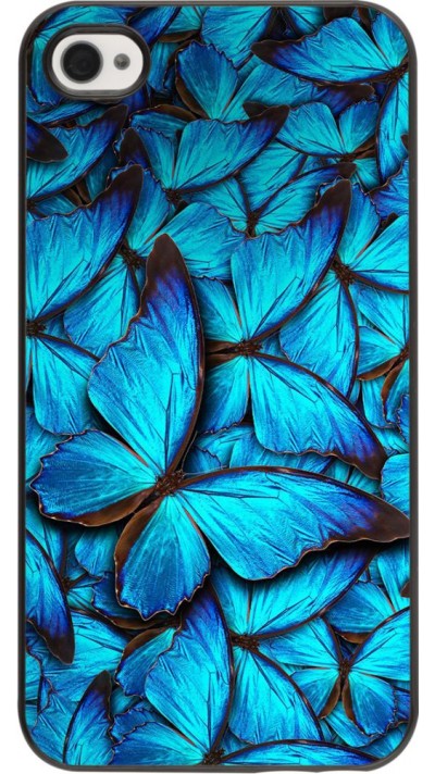 Hülle iPhone 4/4s - Papillon - Bleu