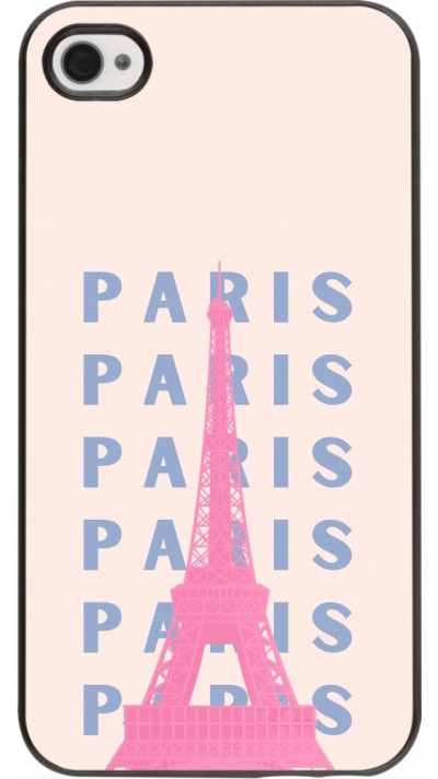 iPhone 4/4s Case Hülle - Paris Pink Print