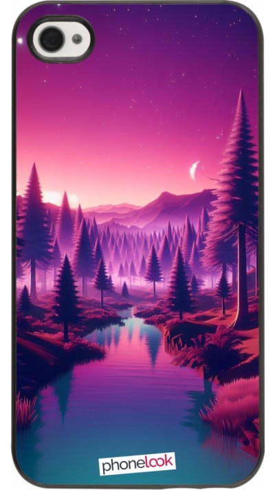 iPhone 4/4s Case Hülle - Lila-rosa Landschaft