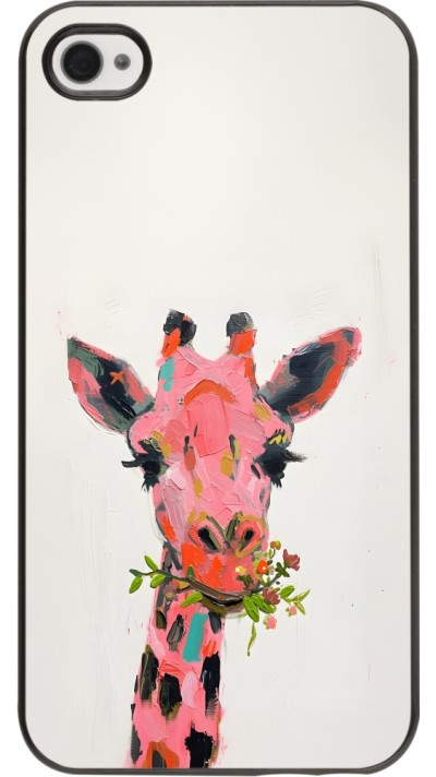 iPhone 4/4s Case Hülle - Pink Girafe Paint