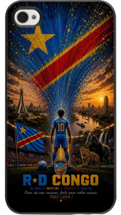 Coque iPhone 4/4s - Football République démocratique du Congo splash 2026