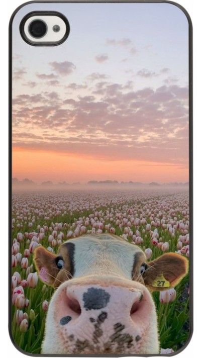 iPhone 4/4s Case Hülle - Cow with tulips 2026