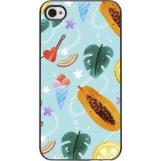 iPhone 4/4s Case Hülle - Summer 2025 Pattern papaya