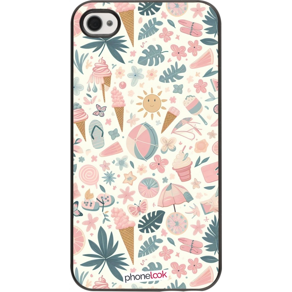 iPhone 4/4s Case Hülle - Sommer Pink Muster